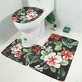 thumbnail image 2 of Pioneer Flower Floral Print Pattern Bathroom Rugs Sets 3 Piece,Toilet Cover Set,Absorbent Non Slip Bathroom Mats Sets with U-Shaped Contour Rug Toilet Rug Set, 2 of 5
