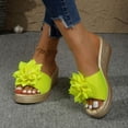 thumbnail image 5 of Shrysg Women's Peep Toe Wedge Slippers Lightweight Non-Slip Comfort Summer Party Beach Sandals Yellow, 5 of 9