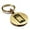 Gold, variant on Stainless Steel Toki (Adze) Maori Symbol Round Medallion Keychain Circle Ring