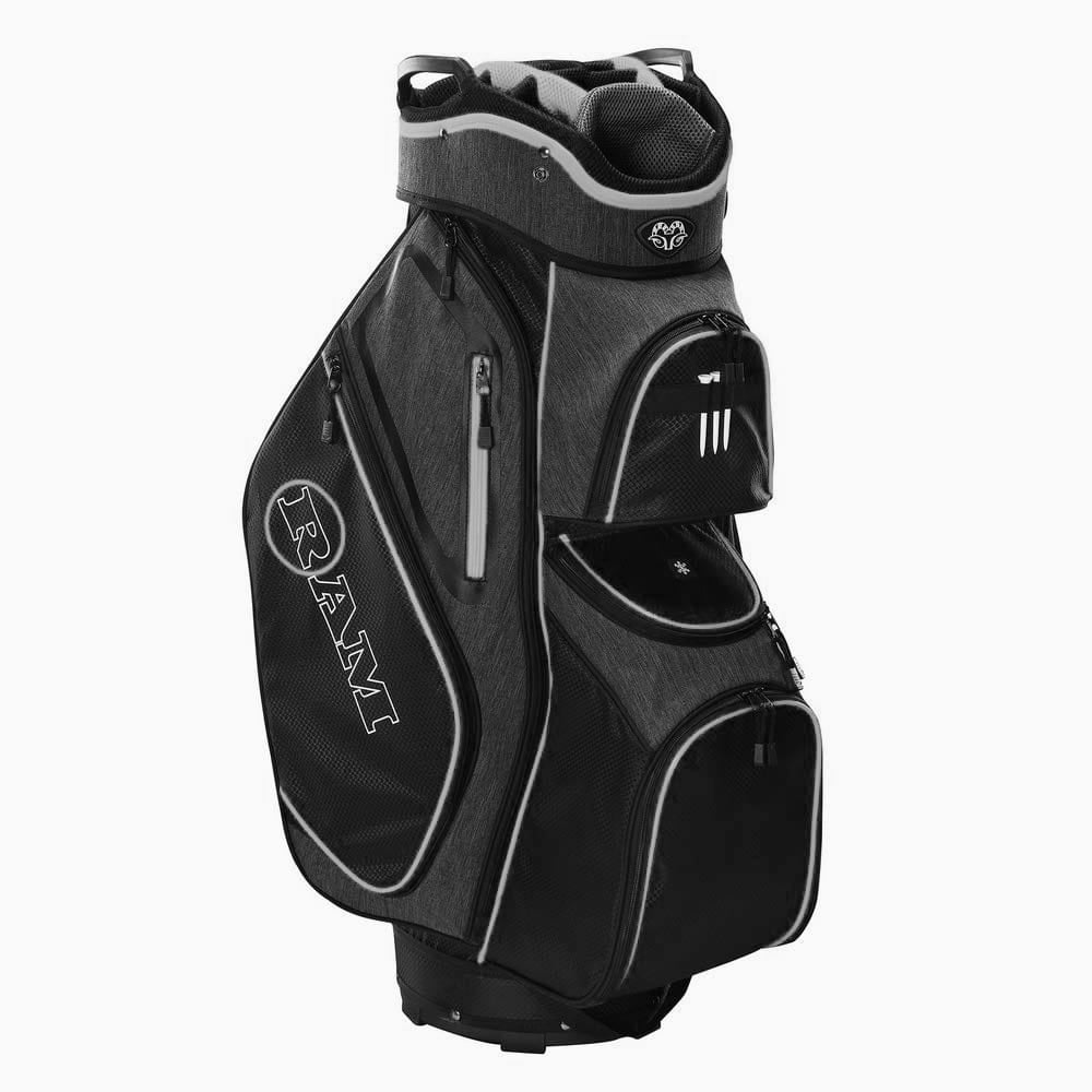 Ram Golf Tour Cart Golf Bags for Men with 14 Way Dividers Top Black, Silver