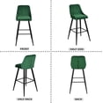 thumbnail image 6 of Mecor Velvet Fabric Bar stools Set of 2 with Backrest, 30’’ Upholstered Dining Counter Height Bar Chairs for Kitchen Living Room (Green), 6 of 7