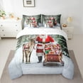 thumbnail image 2 of jejeloiu Christmas Father Christmas Bedding Comforter Set 7-Piece,Xmas Reindeer Gifts King Bedding Sets,Western Santa Claus Bed Sheets For Children,Microfiber Bedroom Decor Reversible, 2 of 8