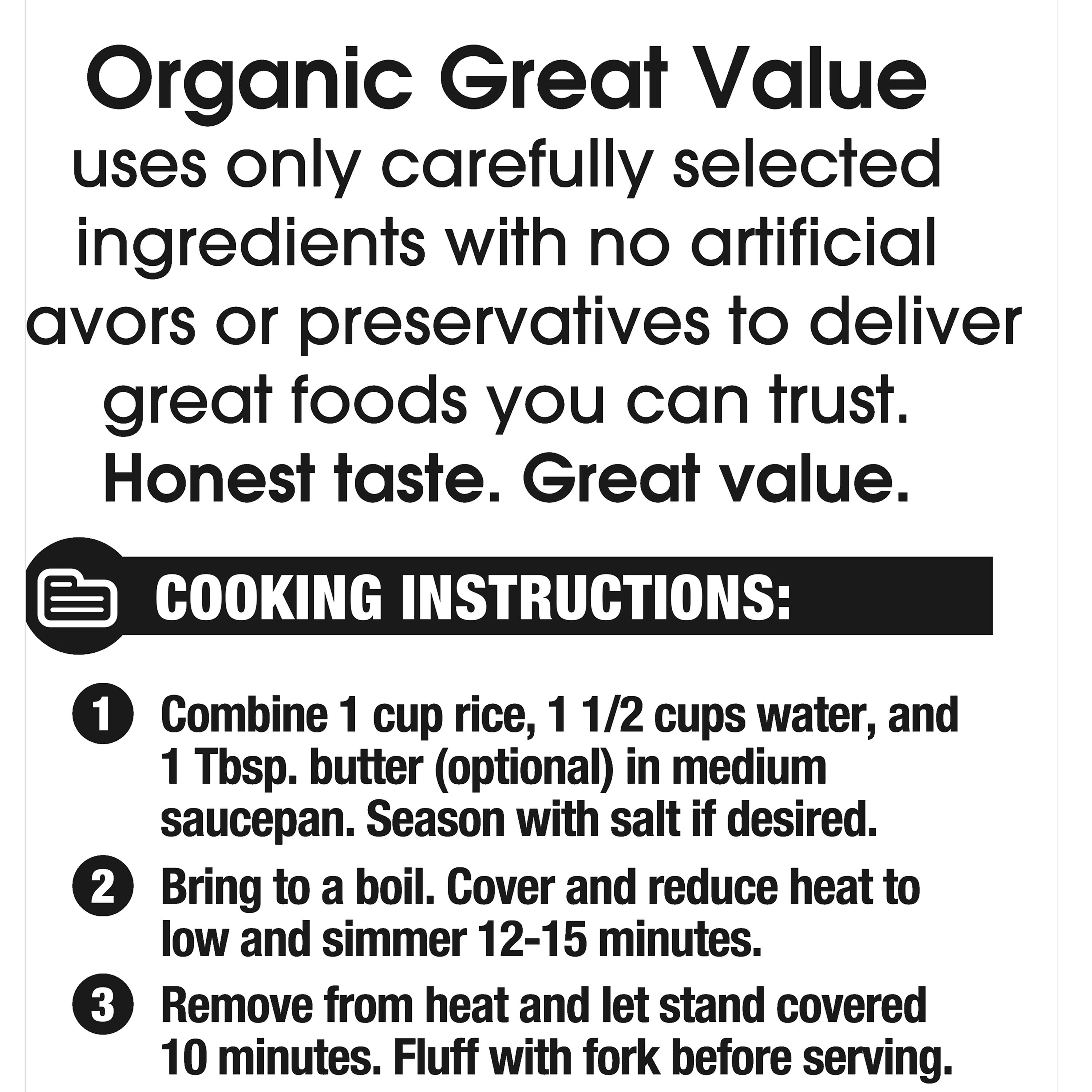 (8 pack) Great Value Organic Basmati Rice, 32 oz