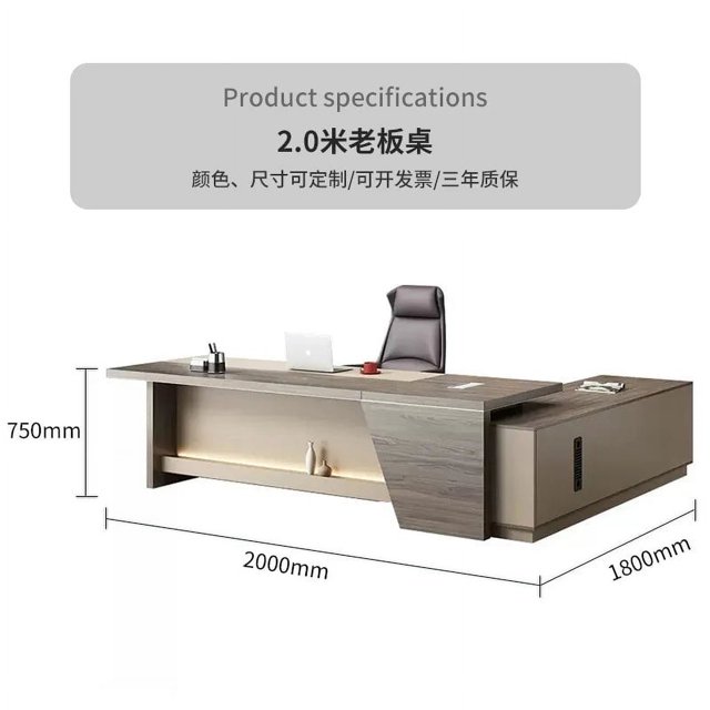 Simple boss desk combination, president desk, office furniture, large class desk, single person desk My Lux Decor Round