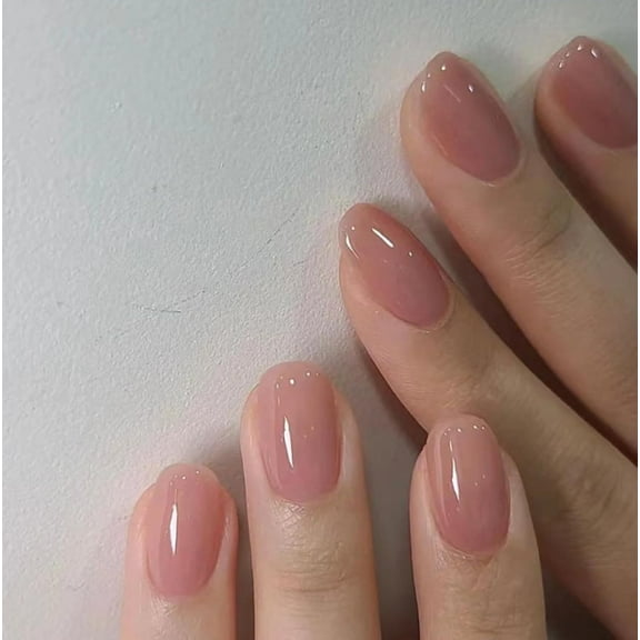 Tip Press on Nails Acrylic Fake Nails with Design Full Cover False Nails for Women Reusable Nail Kit with Nail Glue Adhesive Tabs Nail File (honey peach, 24Pcs) honey peach 0.68 Ounce (Pack of 1)
