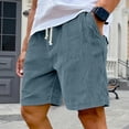 thumbnail image 4 of GrmtClth Corduroy Shorts Men Elastic Waist Casual Lightweight Cargo Shorts Drawstring Loose Fit Outdoor Hiking Shorts with Pocket Sky Blue 5XL, 4 of 4