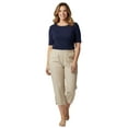 thumbnail image 5 of Turtle Bay New York Women's Capris with Studded Hem Detail in Cotton Blend Twill fabric with Angled side Pockets (Plus Sizes), 5 of 5