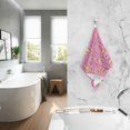 thumbnail image 2 of Yayeee 2 Pack Hand Towels for Bathroom 100% Cotton 16" x 28" Soft Absorbent Kitchen Towel, Pink Doughnuts, 2 of 7