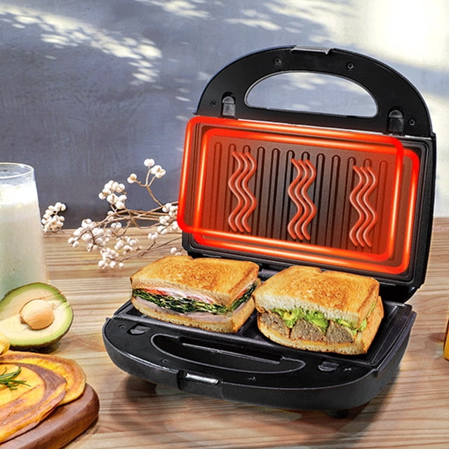 Sandwichera Prensa eléctrica Panini 750W Máquina de desayuno Electrodomésticos de cocina con revestimiento antiadherente