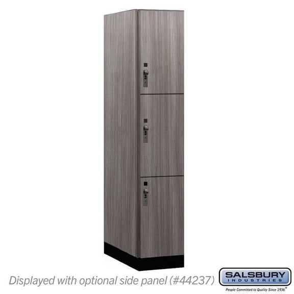 Salsbury Industries 15-43164SW 15 in. Wide Premier Wood Locker - Triple Tier - 1 Wide - 6 ft. High - 24 in. Deep - Skyline Walnut - Hasp
