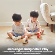 PlanToys® Vroom Truck Wooden Push Toy for Toddlers | Eco-Friendly Toddler Push Car for Indoor Play | Montessori Fine Motor Learning Toys for Kids