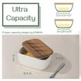 thumbnail image 4 of DOWAN 6.5in White Ceramic Butter Crock with Acacia Wood Lid &Knife, Spreadable Porcelain Butter Keeper for Countertop, Glazed French Butter Dish, Silicone Airtight Seal, 4 of 5