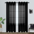 thumbnail image 1 of Cortinas transparentes Mrs. Naturall, color negro, 213 cm de largo, para sala de estar, 1 of 7