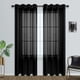 thumbnail image 1 of Cortinas transparentes Mrs. Naturall, color negro, 213 cm de largo, para sala de estar, 1 of 7