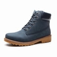 thumbnail image 1 of Botines de invierno con forro de felpa para hombre y mujer, botas de combate de media pantorrilla, cómodos, antideslizantes, cálidos, ligeros y con suela dentada., 1 of 5