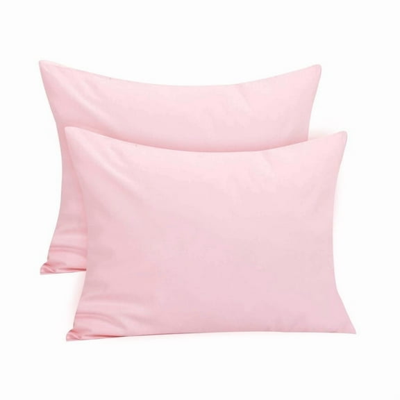 2 Pack Organic Cotton Toddler Pillowcase/Travel Pillowcase 14x20 Inches with Envelope Closure - Soft & Breathable Children Pillow Case Cover Solid Pink