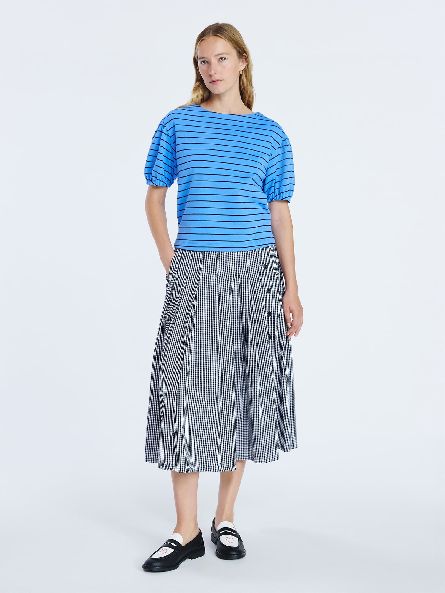 Free Assembly Women's Puff Sleeve Tee, Sizes XS-XXL