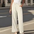 thumbnail image 2 of Women's Casual Pants Lightweight Relaxed Fit Trousers With Ties For Everyday Wear And Summer Outings, 2 of 5