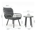 thumbnail image 5 of 3 Piece Wicker Patio Bistro Furniture Set, Asofer Outdoor Balcony Furniture Sets for Backyard, Poolside, Deck, Porch , Gray, 5 of 6