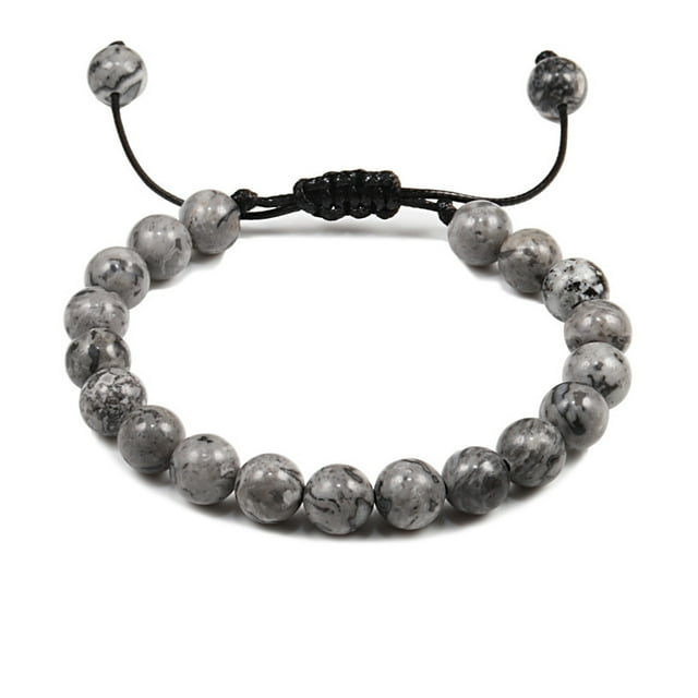 relayinert Unisex Beads Bracelet Gift Idea Natural Gemstones Stackable Collection Picasso 1Set