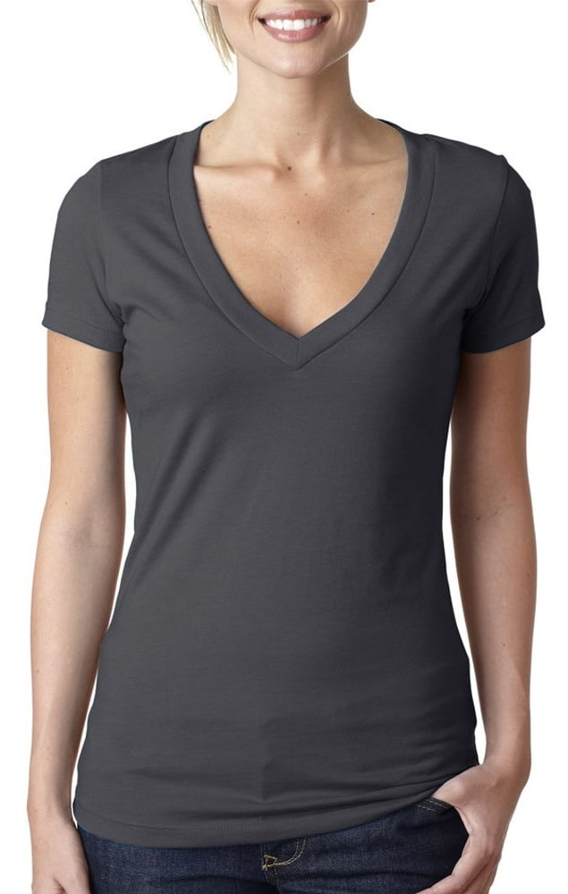 Women's Deep V-Neck Short Sleeve T-Shirt