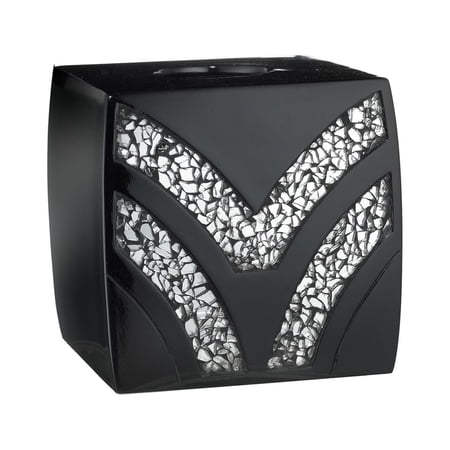 Designer Home Premium Premium Decorative Countertop Ensemble Bath Accessories Set (Tissue Box Black)
