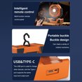thumbnail image 3 of Ventilador recargable de ventilador de campamento solar con luz LED (naranja 10000mAh), 3 of 9