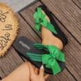 thumbnail image 2 of Gpaecead Women Bow Flat Flip Flops Lightweight Eva Footbed Non Slip Spring Summer Beach Casual Shoes,Green, 2 of 8