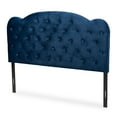 thumbnail image 2 of Baxton Studio Clovis Modern and Contemporary Navy Blue Velvet Fabric Upholstered Queen Size Headboard, 2 of 8