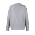 thumbnail image 6 of Women's Sweater Cute Fun Printing Sweater Fall And Winter Long Sleeve Knitted Sweater for Fall Winter Solid Color Basics,Gray,L, 6 of 7