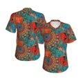thumbnail image 3 of Goofa Mandala Colorful Pattern Women's Slim-Fit Short-Sleeve V-Neck T-Shirt,Classic-Fit Short-Sleeve V-Neck T-Shirt-3X-Large, 3 of 5