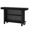 thumbnail image 2 of 63" Black Modern Home Bar Table - 2-Tier Pub Table for Kitchen/Dining - Industrial Style with Footrest - MDF & Metal - Matte Finish - Home Bar Cabinet, 2 of 12