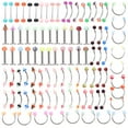 thumbnail image 1 of LOVEVER 1 Set Body Jewelry Piercing Kit Eyebrow Navel Tongue Lip Bar Nose Rings Decors, 1 of 7