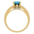 thumbnail image 4 of Solitaire with Accents Engagement Ring for Women - 1.465ct Simulated Turquoise in 18K Yellow Gold Promise Ring, 4 of 6