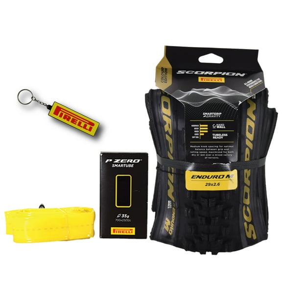 Pirelli Scorpion Enduro M Gold Color Edition Mountain Bicycle Tire 29x2.6 - Tubeless High-Performance Tear-Resistant MTB Tire for XC Racing, Trail and Enduro Riding   SmarTUBE 23/32-622