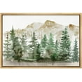 thumbnail image 2 of IDEA4WALL Framed Canvas Wall Art Woodland Nursery Decor Watercolor Mountain Forest Landscape Nature Wilderness Modern Rustic Scenic Print for Living Room, Bedroom, Office - 24"x36" Natural, 2 of 5