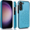 thumbnail image 6 of Design for Galaxy S23 Plus Case with Credit Card Holder Slot PU Leather Wallet Phone Cases Stand Kickstand Durable Shockproof Protective Cover for Samsung S23+ Women Men 6.6 inch Blue, 6 of 12