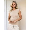 thumbnail image 6 of Women'S Summer Cap Sleeve Slim Fitted Knit Basic Casual Ribbed Tank Tops apricot L, 6 of 8
