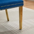 thumbnail image 6 of Dining Bench with Back,Upholstered Velvet Tufted 2-Seat,Handmade Buttons, Nailhead Trim & Gold Legs Blue, 6 of 11