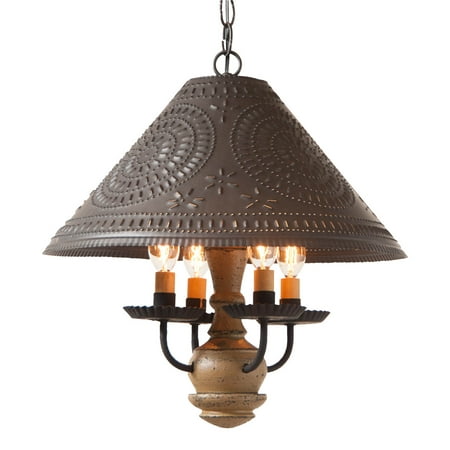 

Irvins Country Tinware Wood Homespun Shade Light in Pearwood