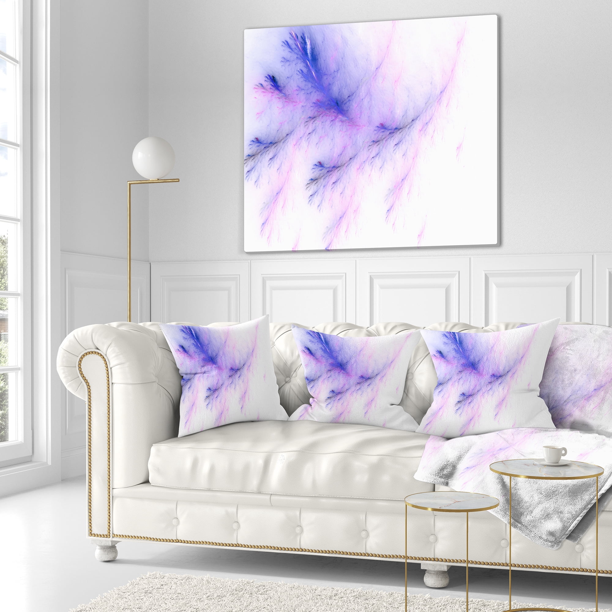 Designart Bright Blue Veins of Marble - Abstract Throw Pillow - 18x18