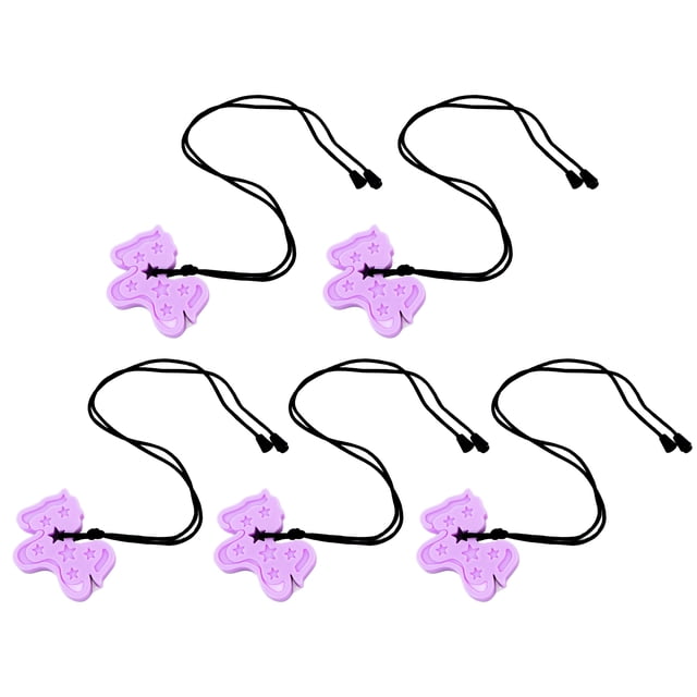 Colgante de mordedor de silicona, 5 piezas de juguetes de dentición para bebés, collar masticable sensorial, mordedor masticable sensorial impulsado por el rendimiento