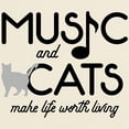 thumbnail image 3 of CafePress - Music And Cats Light T Shirt - Men's Classic Graphic T-Shirt, 3 of 4