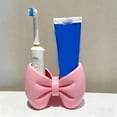 thumbnail image 2 of White Bow Toothbrush Holder with Bow Accent for Stylish Bathroom Organization, 2 of 8