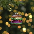 thumbnail image 2 of 2.25" Brown, Green, and Red Glass Hamburger Christmas Ornament, 2 of 4