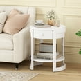 thumbnail image 2 of Gymax 2PCS Nightstand w/ Shelf & Wood Grains Drawer Round End Table for Living Room, 2 of 10