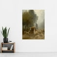 thumbnail image 2 of Constant Troyon Going To Market On Misty Morning Painting Extra Large XL Wall Art Poster Print, 2 of 3