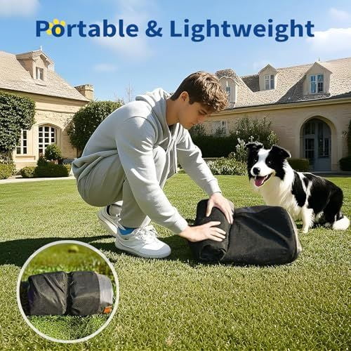 36×27 Inch Inflatable Dog Bed with Removable Oxford Cover, Foot Pump Self-Inflating Waterproof Pet Mat, Anti-Slip Bottom Pressure Relief Foldable Portable Indoor Outdoor Travel Camping Dog Bed