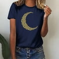 thumbnail image 2 of Penkiiy Muslim Ramadan T-Shirt for Women Women's Cute Graphic T-Shirts Crewneck Short Sleeve Moon PrintCasual Tee Tops M Navy, 2 of 6