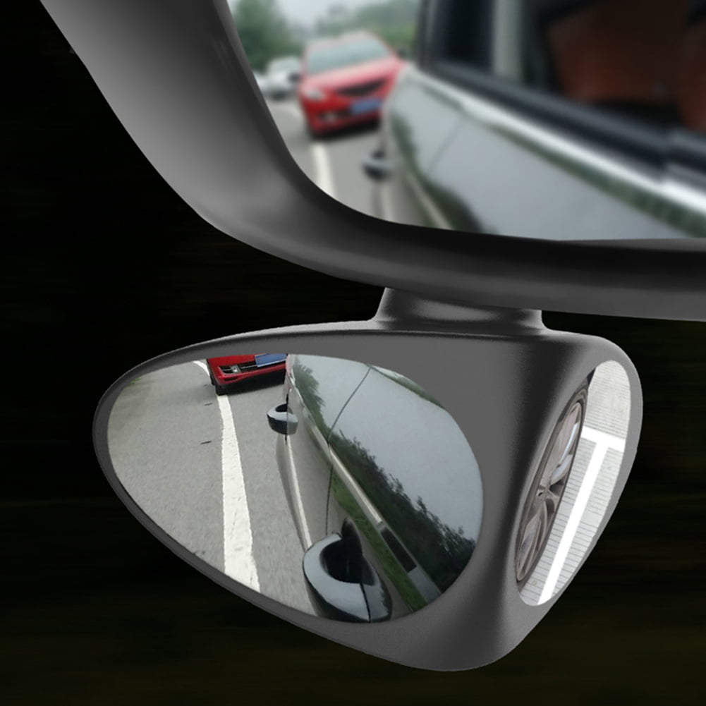 uxcell Black Plastic Shell Suction Cup Fixed Car Blind Spot Parking Rearview Mirror 